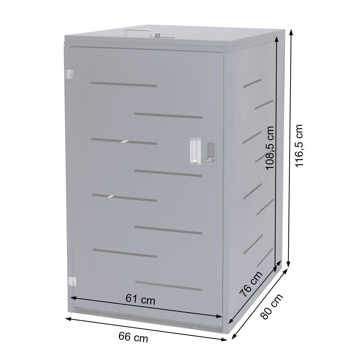 MÜLLTONNENVERKLEIDUNG Silber - Silberfarben, Metall (66/116/80cm) - MCW
