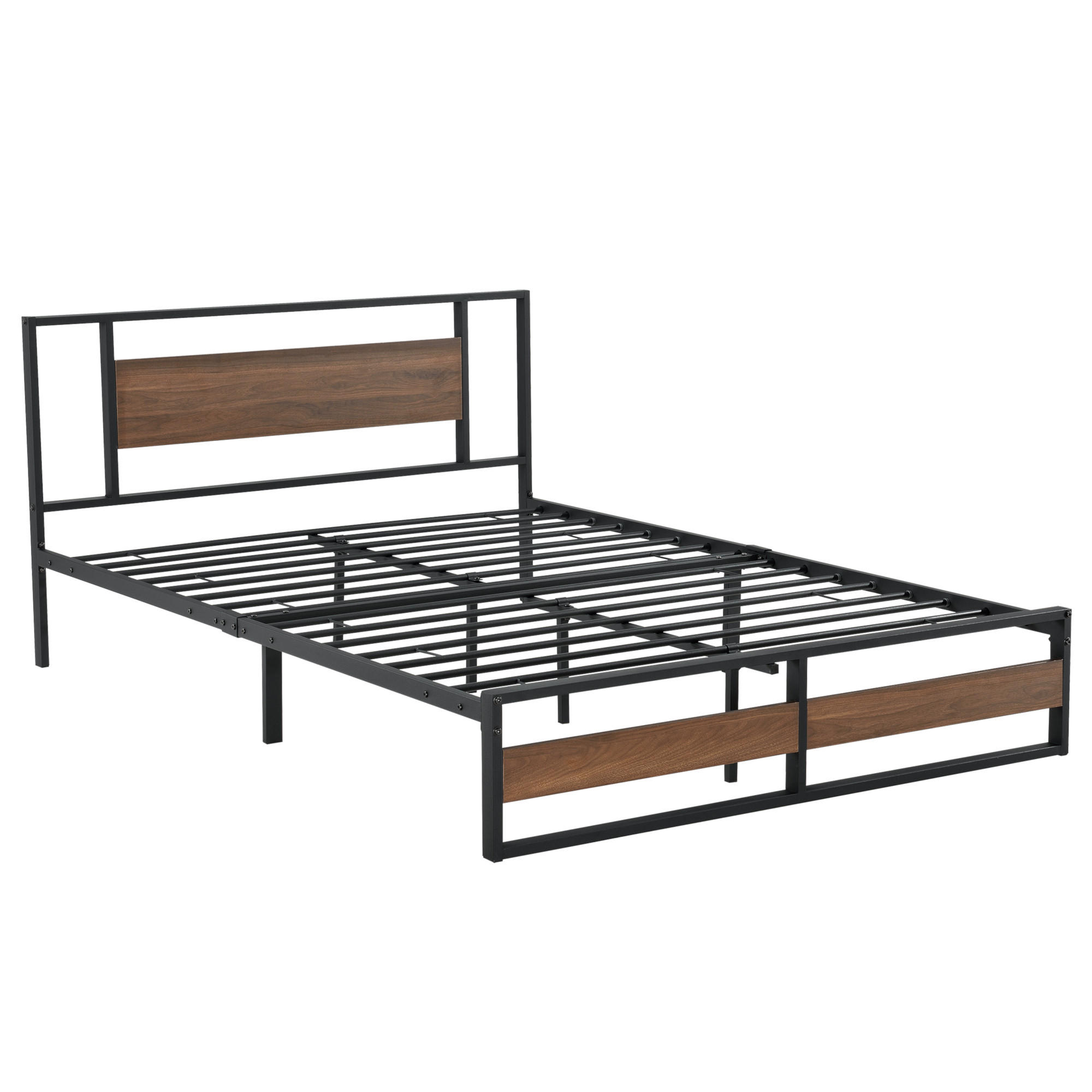 METALLBETT Villach - Schwarz, Metall (140/200cm) - [en.casa]