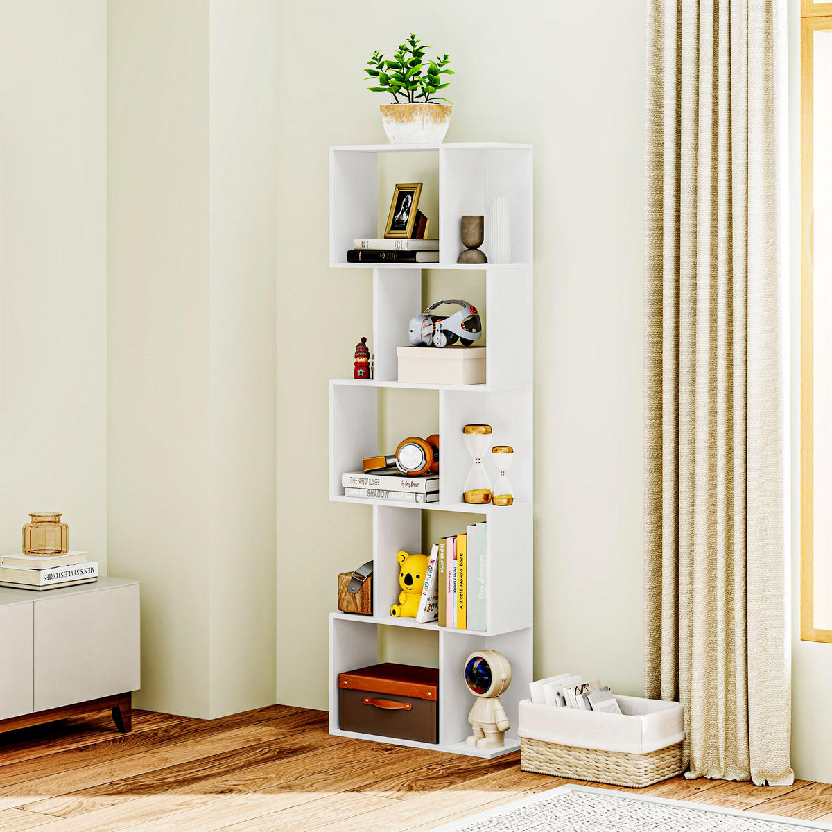 BÜCHERREGAL 60/24/184,5 cm weiß - Weiß, Karton (60/184.5/24cm)