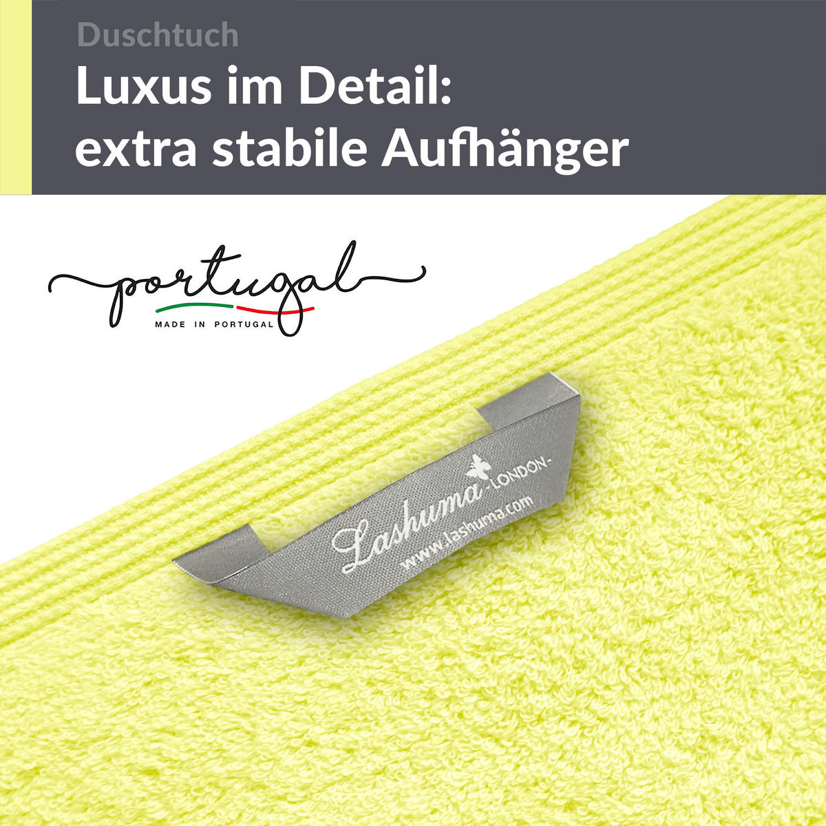 DUSCHTUCH London Anis Grün 2er Set 70x140 - Hellgelb, Textil (70/140cm) - Lashuma