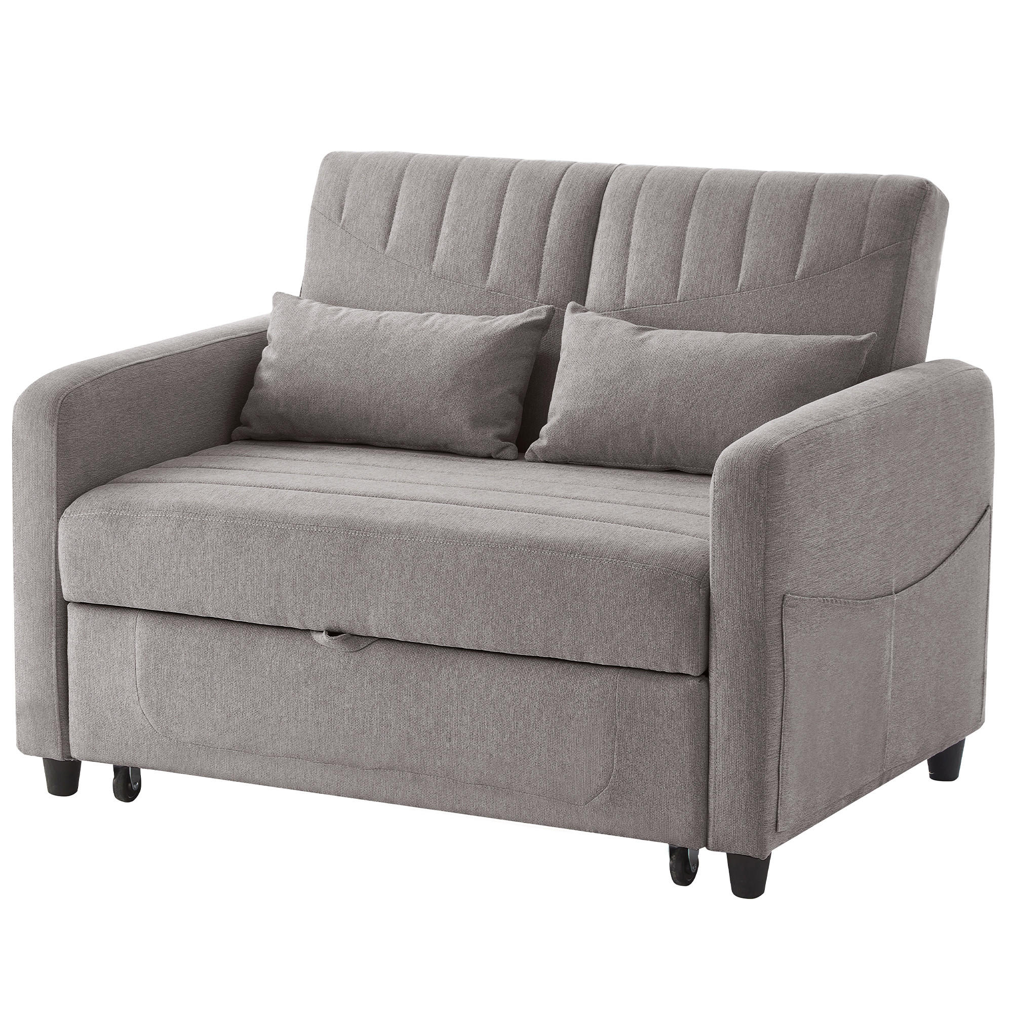 SCHLAFSOFA DE-35343 ausziehbar und 3-fach verstellbar Grau - Grau, Metall (77/82.5/114cm) - ComfortXL
