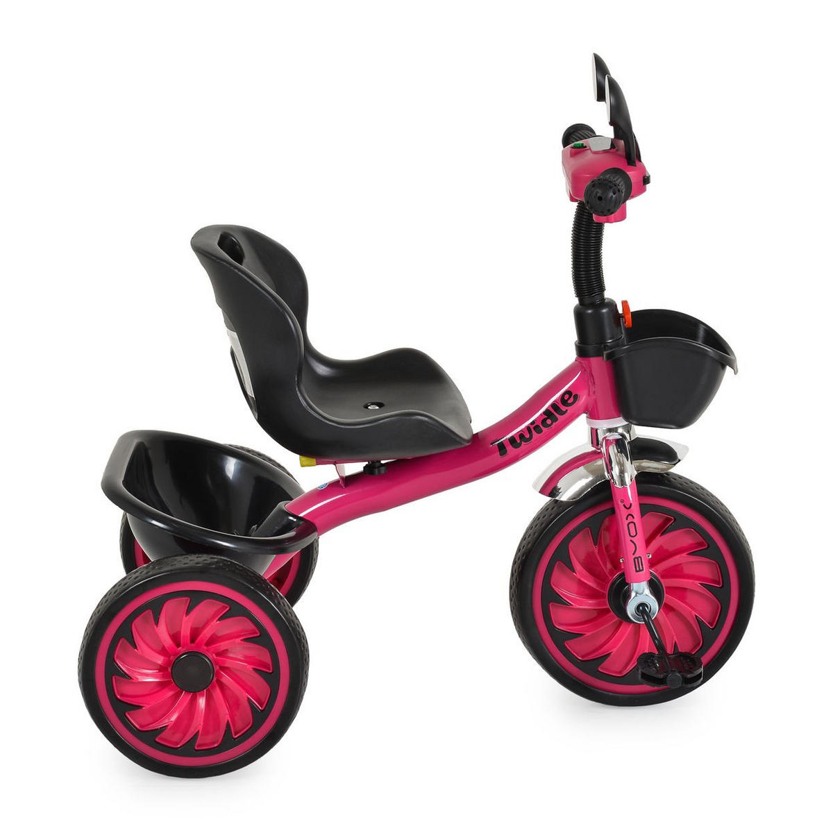 DREIRAD Twidle Körbe pink Musikfunktion, Lichter, EVA-Reifen, verstellbarer Sitz - Rosa, Metall (68/48/68cm)