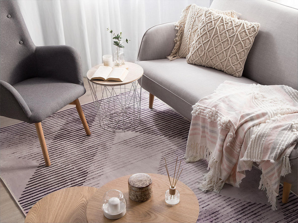 KURZFLOR-TEPPICH Kale 230/160 cm - Pink, Kunststoff (160/230cm) - Beliani