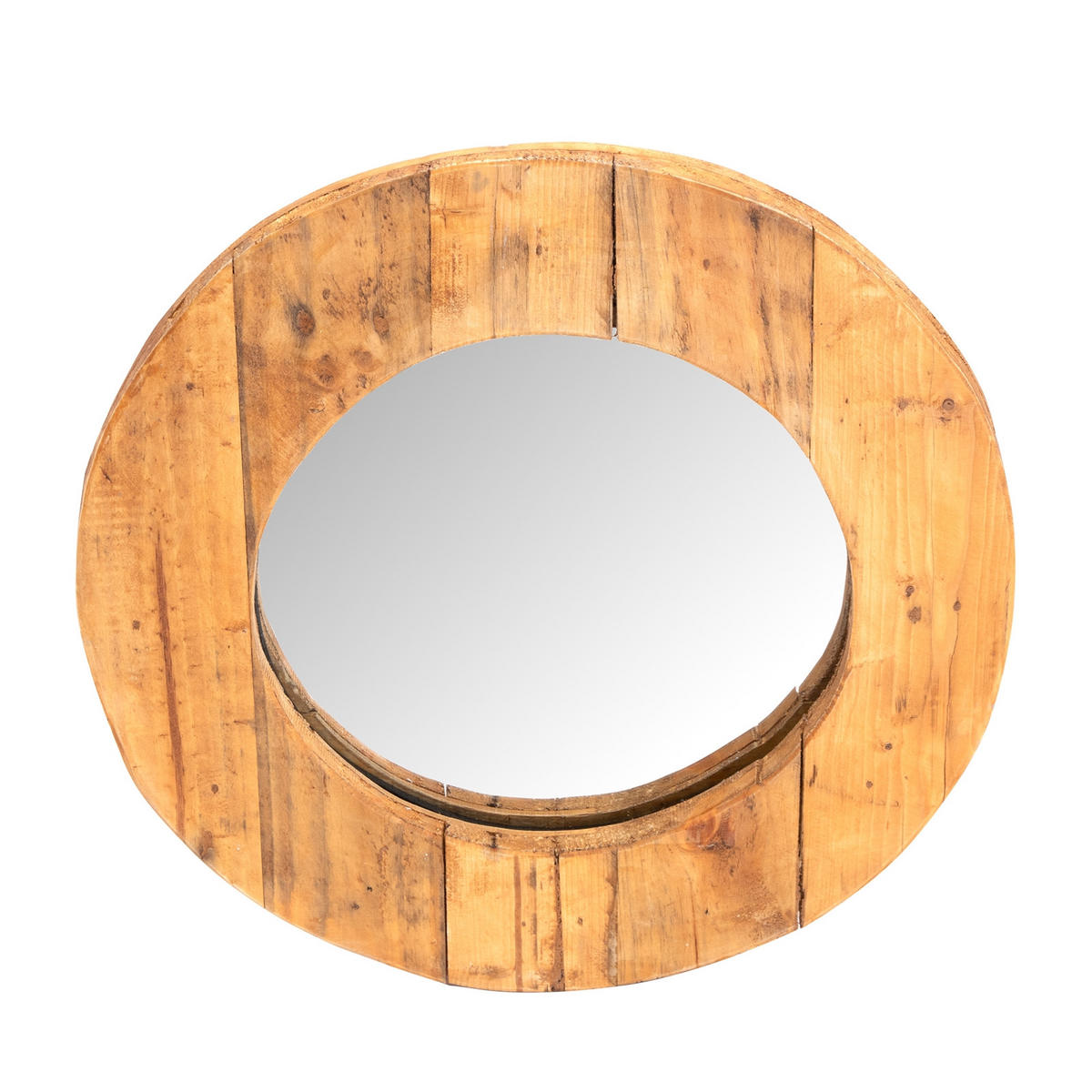 WANDSPIEGEL RONDO 50 cm, Massivholz, rund naturfarben - Naturfarben, Holz (50/50/4cm) - CREEDWOOD
