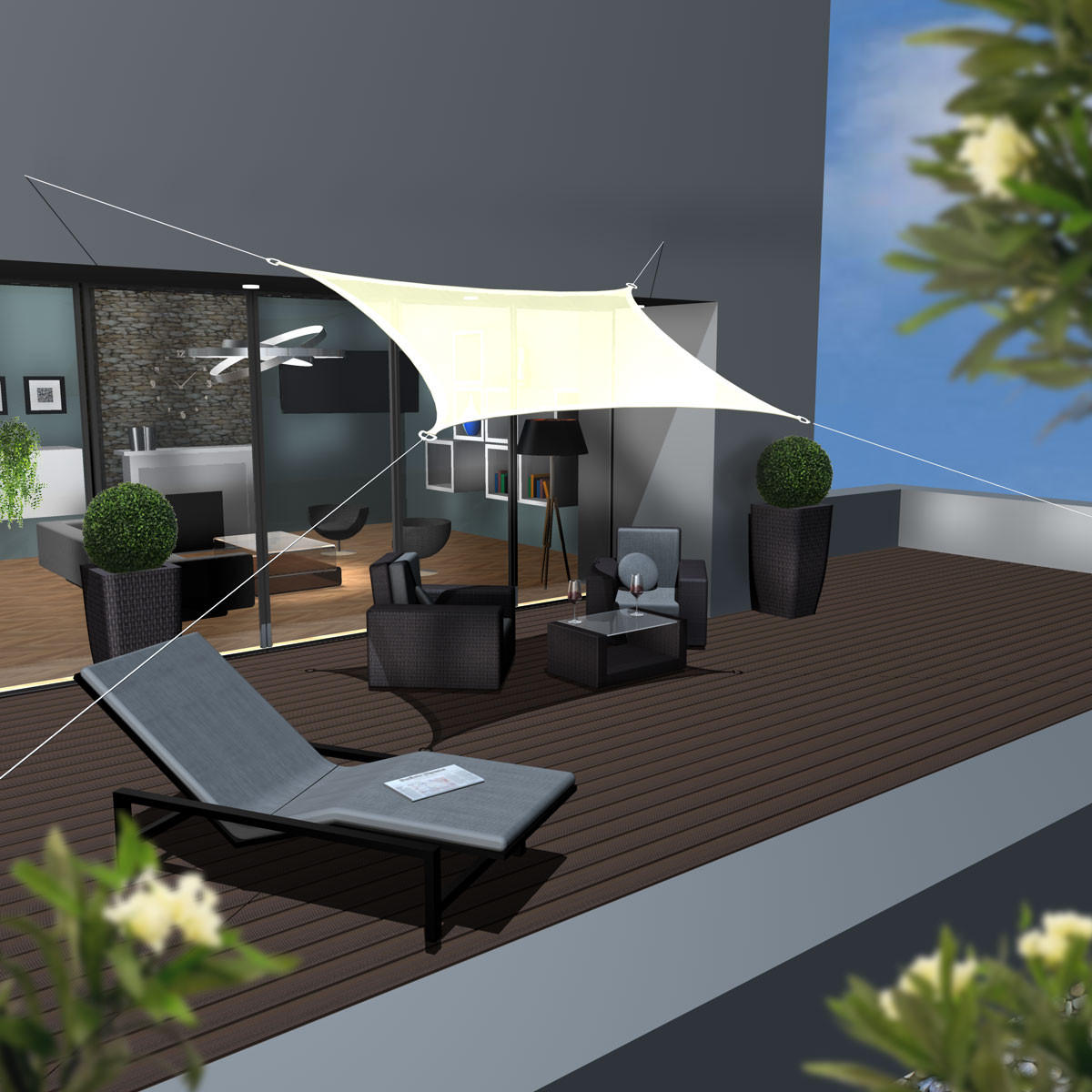 SONNENSEGEL Luftdurchlässig 400/300 cm Beige - Beige, Kunststoff (300/400cm) - Amanka