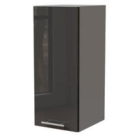 KÜCHENHÄNGESCHRANK Essen W2/20 Graphit Hochglanz / Grau Matt 20 / 32,5 / 72cm - Graphitfarben/Grau, Holz/Holzwerkstoff (20/72/32.5cm) - Feldmann-Wohnen