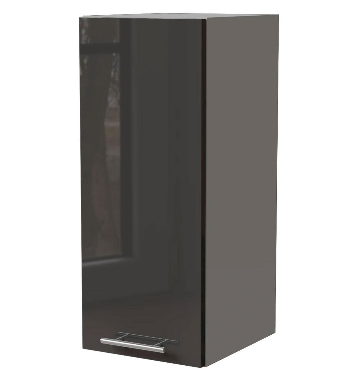 KÜCHENHÄNGESCHRANK Essen W2/20 Graphit Hochglanz / Grau Matt 20 / 32,5 / 72cm - Graphitfarben/Grau, Holz/Holzwerkstoff (20/72/32.5cm) - Feldmann-Wohnen