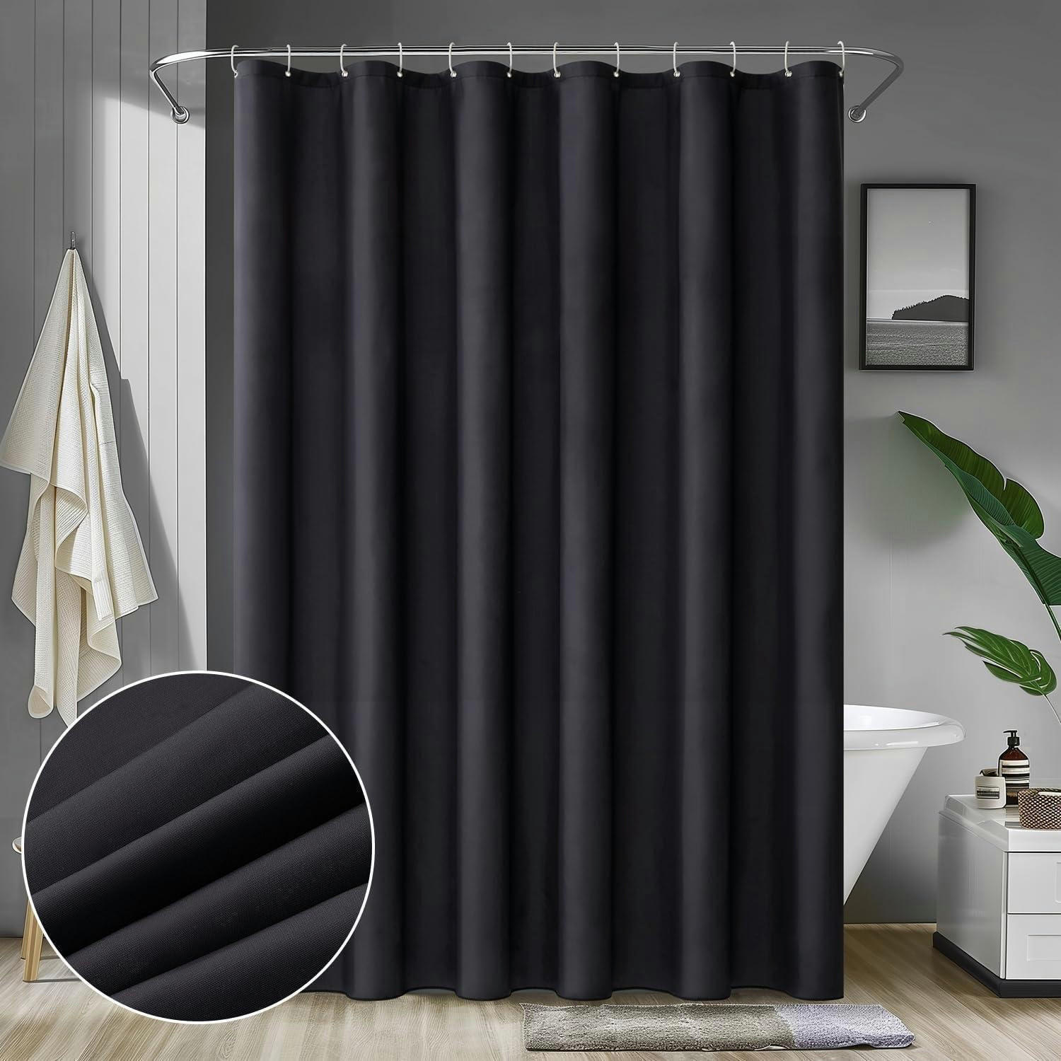 DUSCHVORHANG Schwarz 180 x 180 cm - Schwarz, Textil (180/180cm)