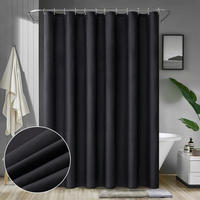 DUSCHVORHANG Schwarz 150 x 180 cm - Schwarz, Textil (150/180cm)