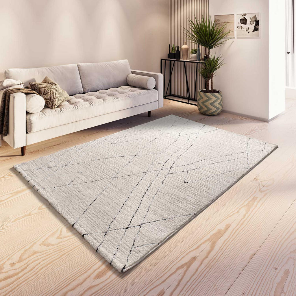 Thumbnail - Atticgo Webteppich, Weiß, Schwarz, Textil, Ethno, Rechteckig, 160x230 cm, Oeko-Tex® Standard 100, für Fußbodenheizung ge...