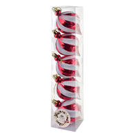 CHRISTBAUMKUGEL Santa Lila 5er Set Rot 7x7x12 cm Kunststoff - Rot, Kunststoff (7/12/7cm) - Mondex