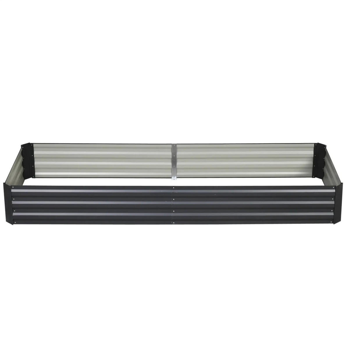 TRUHLÍK na kvety z ocele, 241/90,5/30 cm sivý, s otvoreným dnom - sivá, kov (90.5/30/241cm) - BEAOK