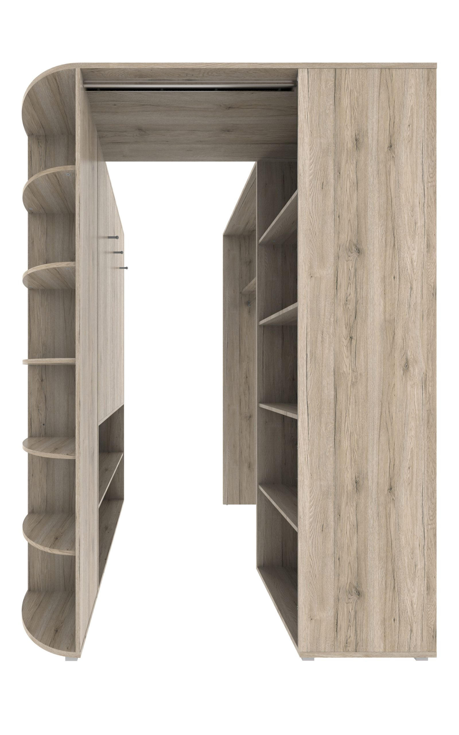 KLEIDERSCHRANK Cariba in Eiche San Remo und Graphit - begehbarer Eckkleiderschrank - Braun, Holzwerkstoff (136/199/148cm)