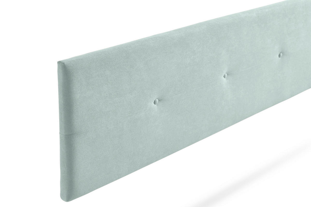 KOPFTEIL gepolstert NAPOLI Aqualine 145x50x5 cm - Wassergrün - Moonia - Pastellgrün, Holz (145/5/50cm)