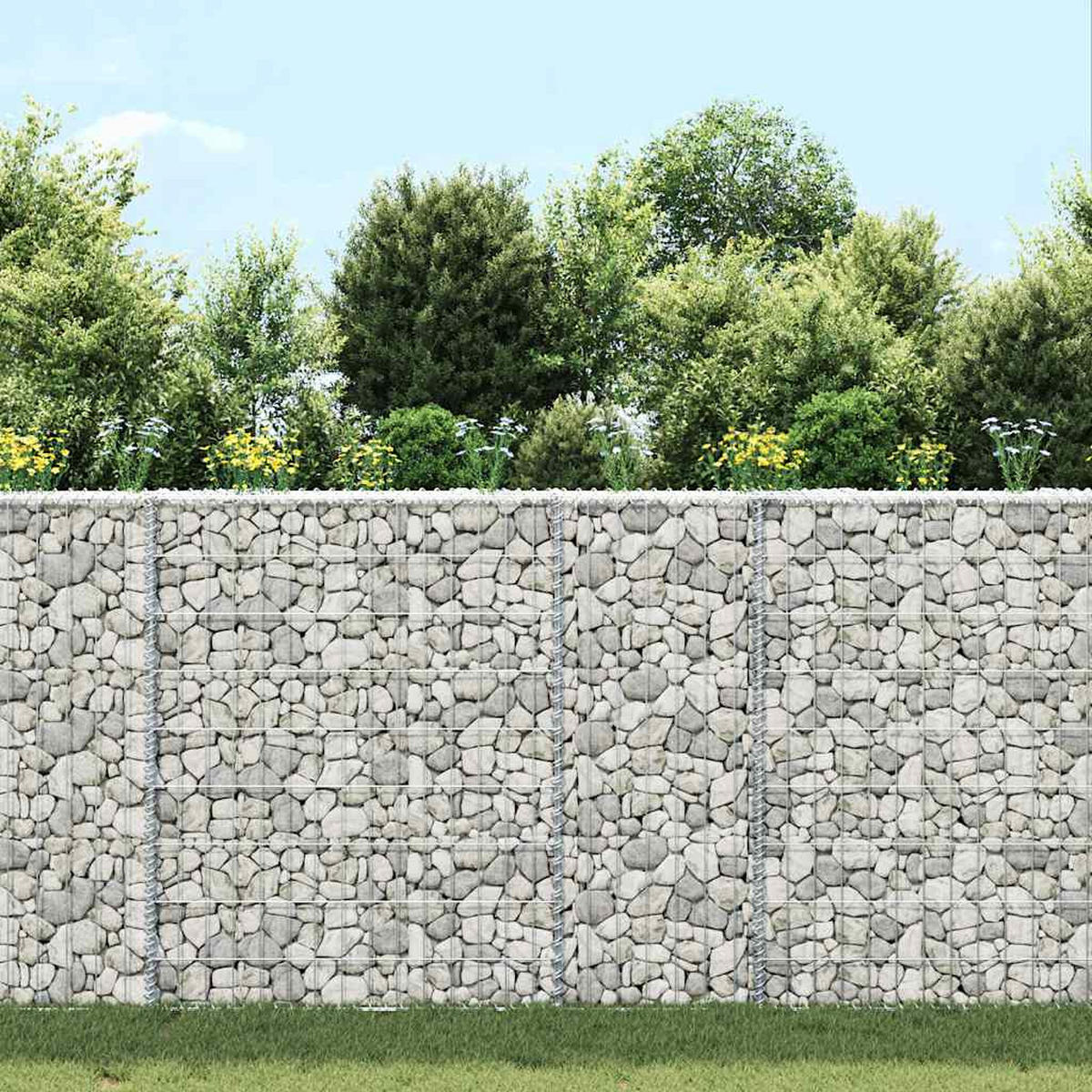 GABIONEN-HOCHBEET Trapezform Verzinkter Stahl 80x20x100 cm - Silberfarben, Metall (20/100/80cm) - furnicato