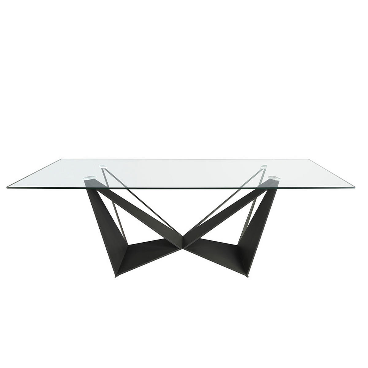 ESSTISCH Rechteckig Schwarz Kristall 240/120/75 cm - Transparent/Schwarz, Metall (120/240/75cm) - ANGEL CERDA