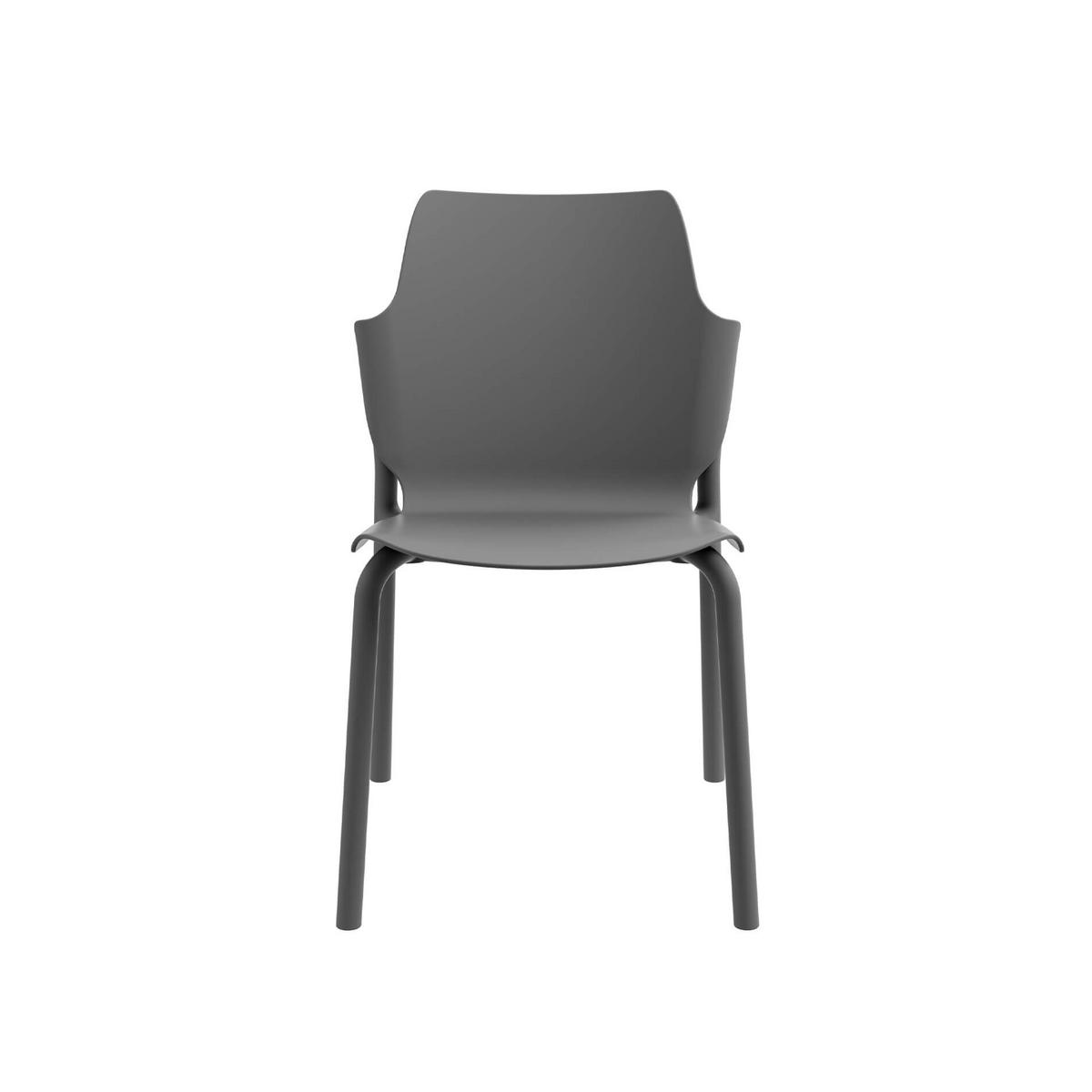 GARTENSTUHL Anthrazitgrau 56/47/83 cm 2er-Set - Grau, Kunststoff (56/83/47cm) - Mobili Rebecca