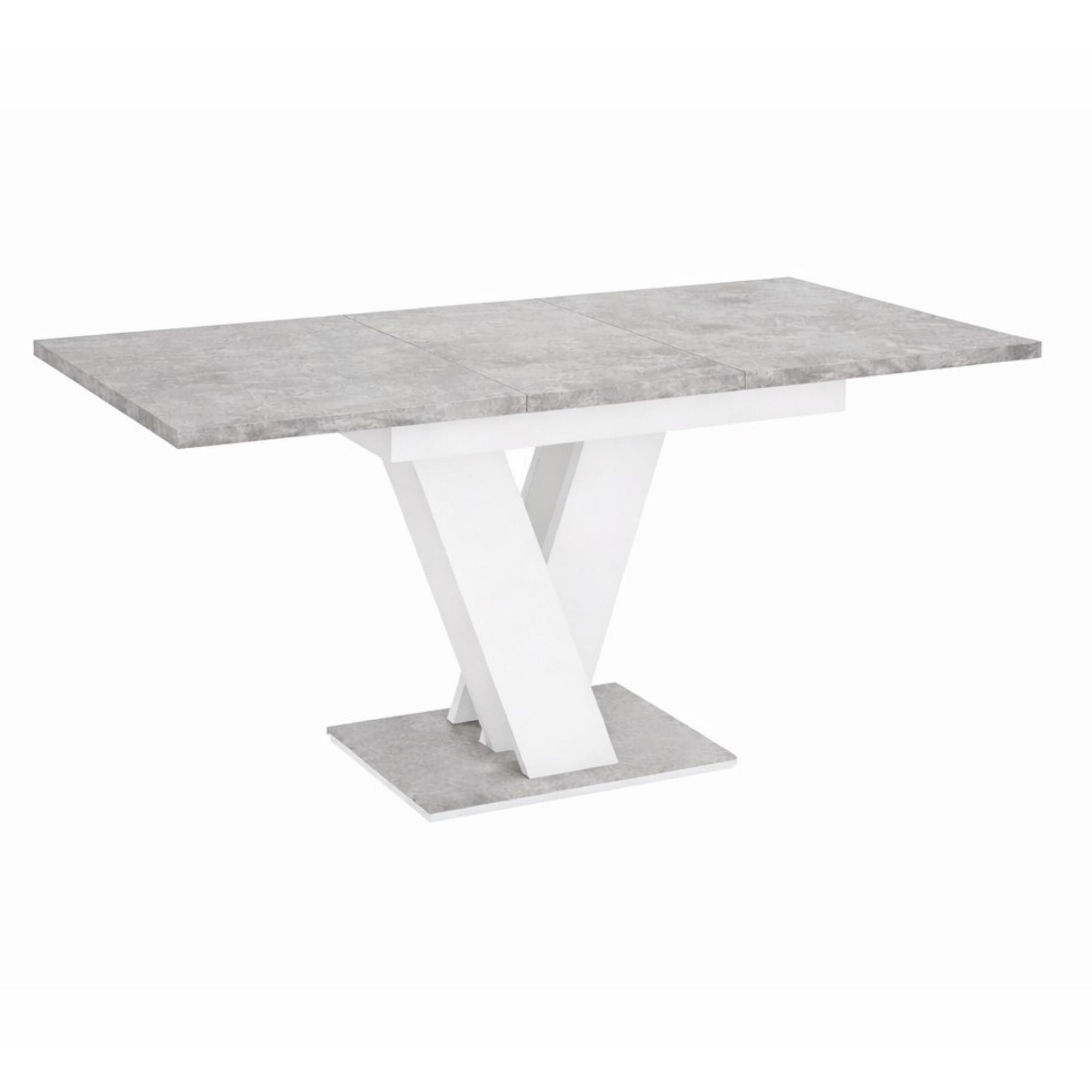 ESSTISCH Grau Betonoptik und Weiß Ausziehbar 120 - 160 cm - Weiß/Grau, Holzwerkstoff (120/80/75cm) - PROSPERO