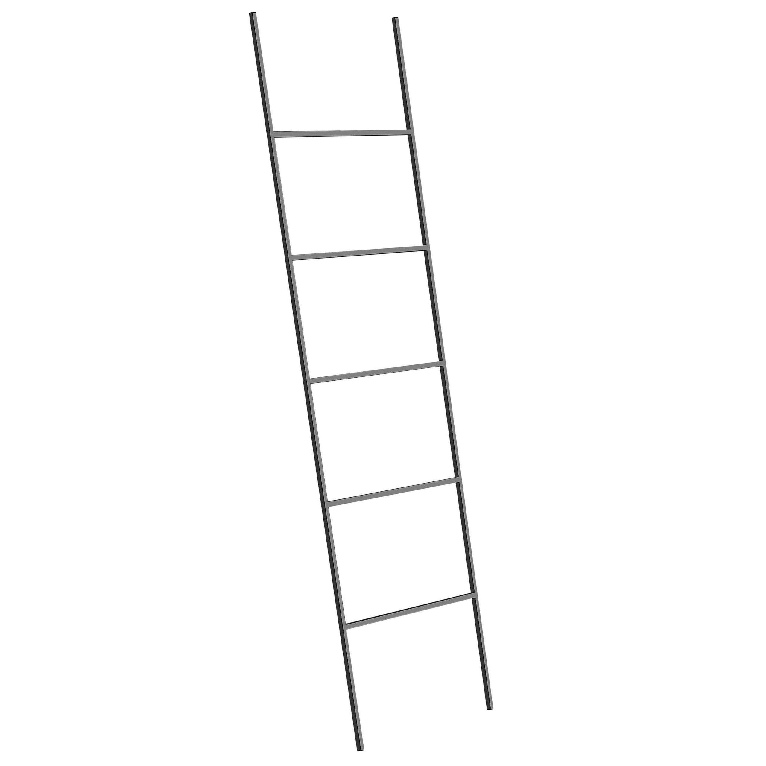 HANDTUCHLEITER schwarz 50 x 165 cm Aribibi - Schwarz, Metall (50/165/2cm) - Beliani