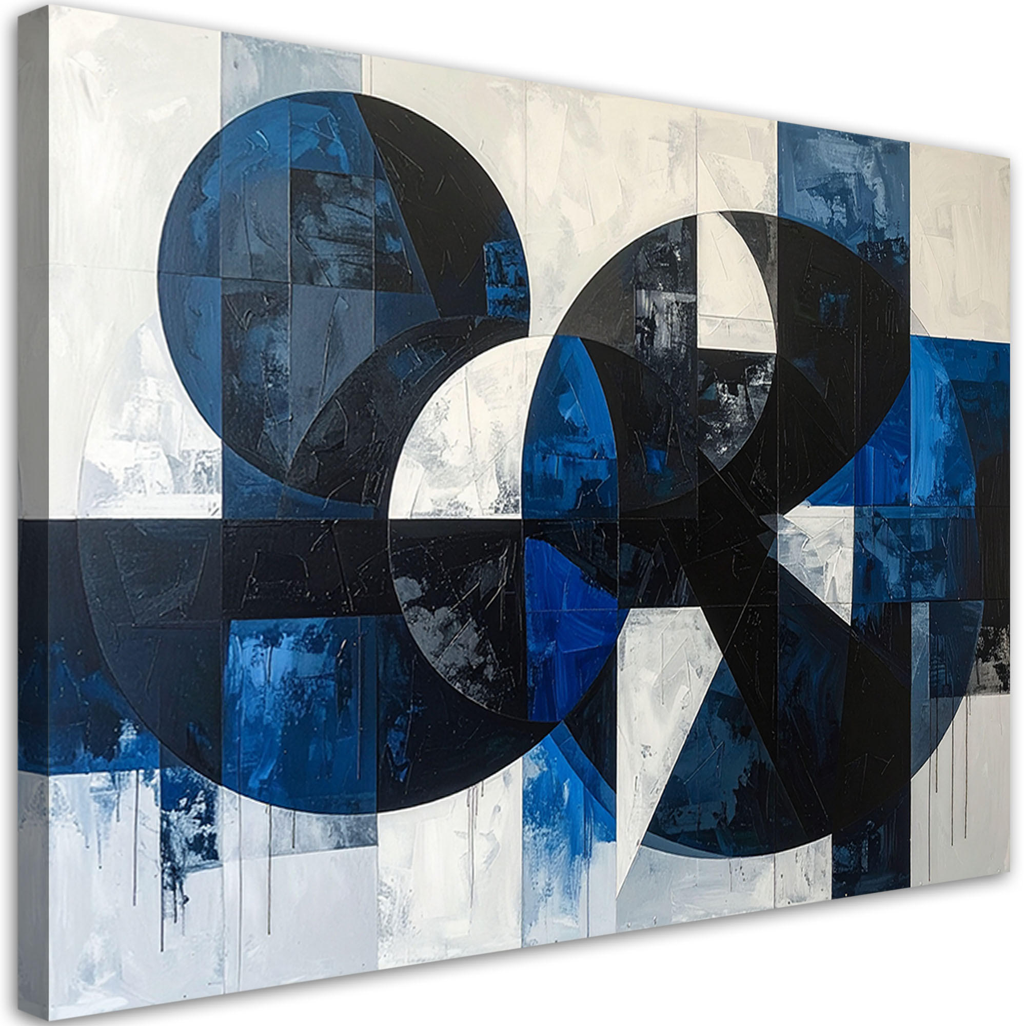 LEINWANDBILD 3D und geometrisch 120x80cm - Blau, Textil (120/80cm) - Feeby