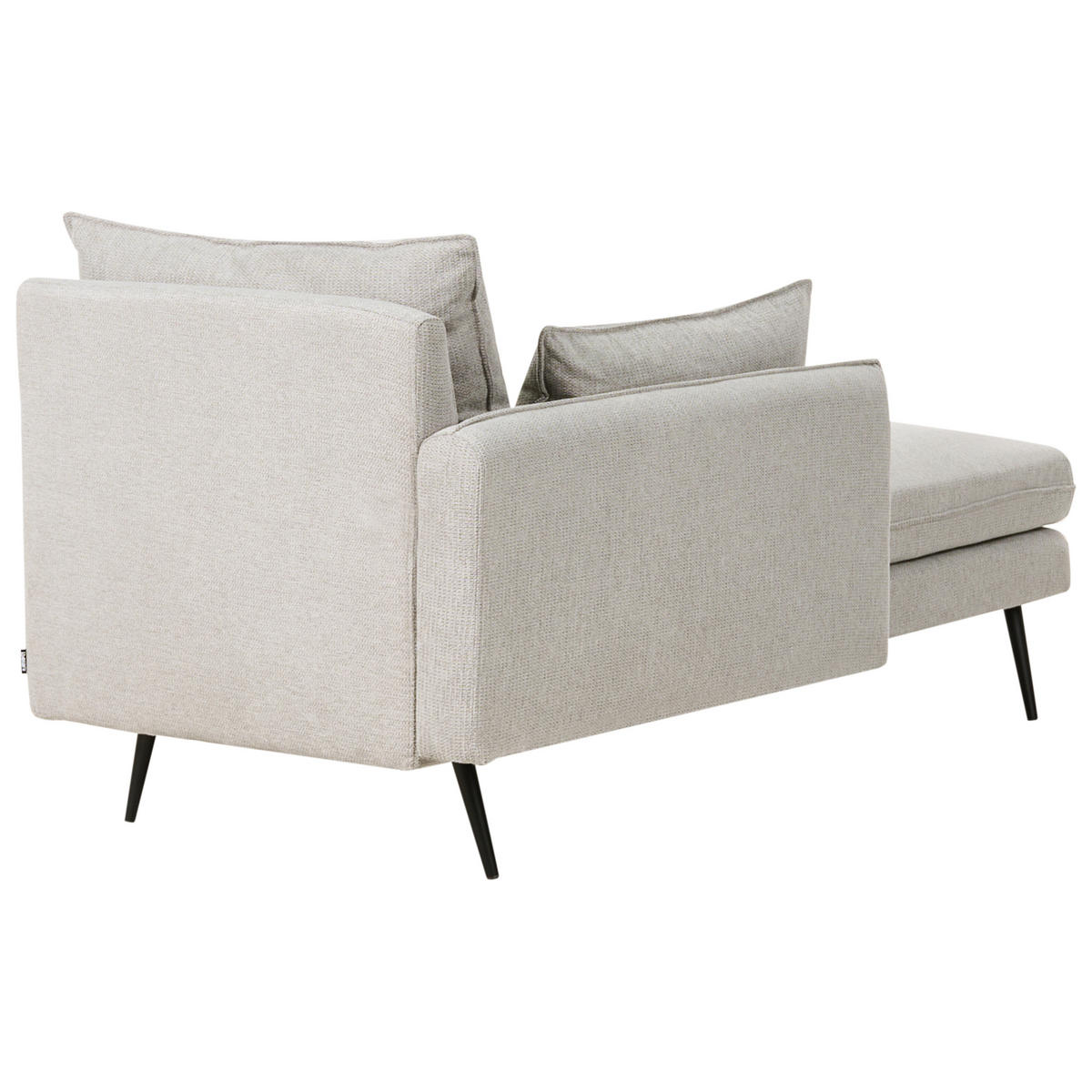 CHAISELONGUE-RECHTSSEITIGE Stoff Grau Yerres - Dunkelgrau/Schwarz, Textil (168/79/87cm) - Beliani