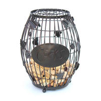 KORKENSAMMLER Weinfass Metall Braun 28/28/37 cm - Braun, Metall (28/37/28cm) - DanDiBo