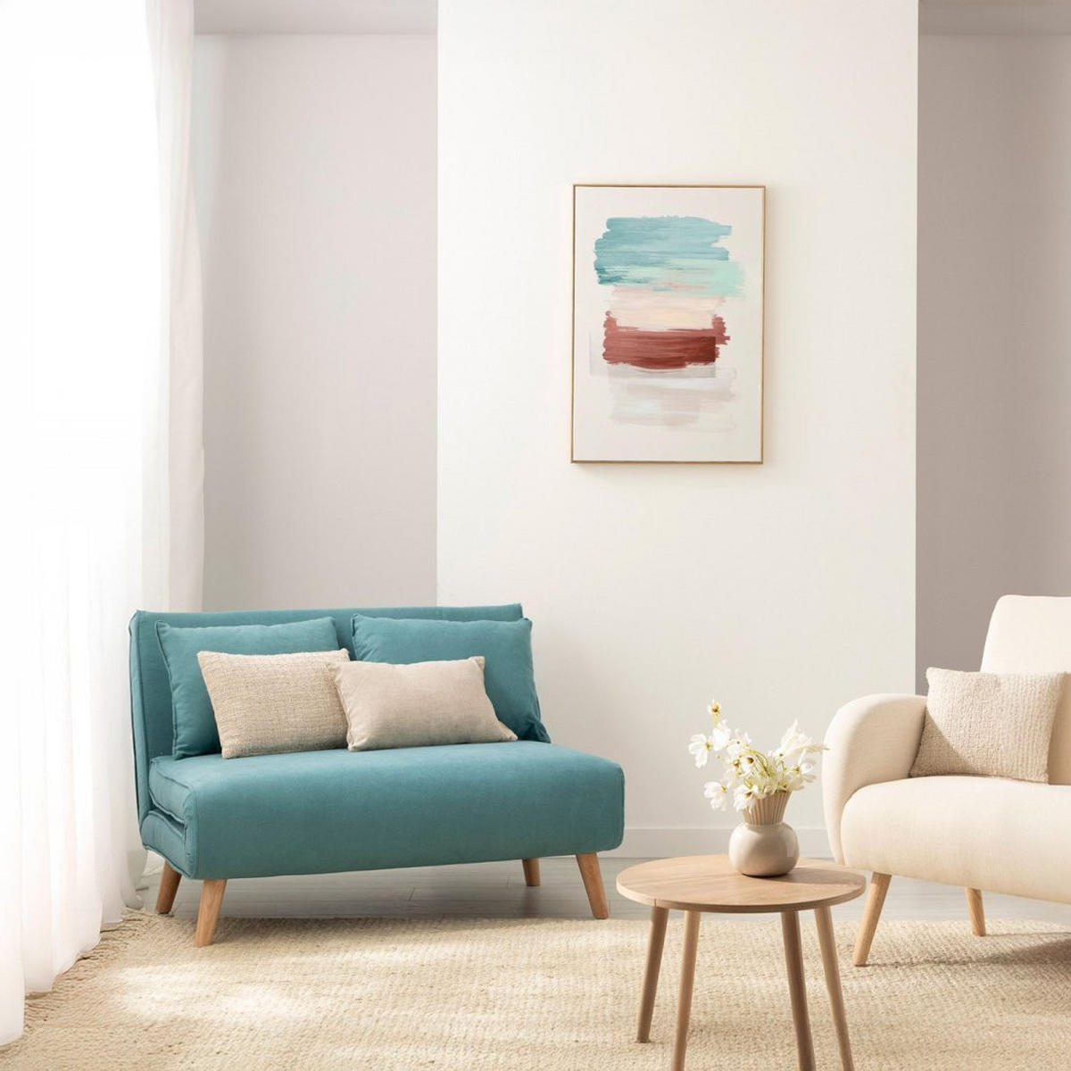 SCHLAFSOFA Noa Blau 117 cm x 79 cm - Blau, Textil (117/79/75cm) - Klast Home