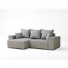 ECKSOFA MIT SCHLAFFUNKTION Moyo Hellgrau Webstoff - Hellgrau/Schwarz, Holz/Holzwerkstoff (255/148cm) - Maison de Reve