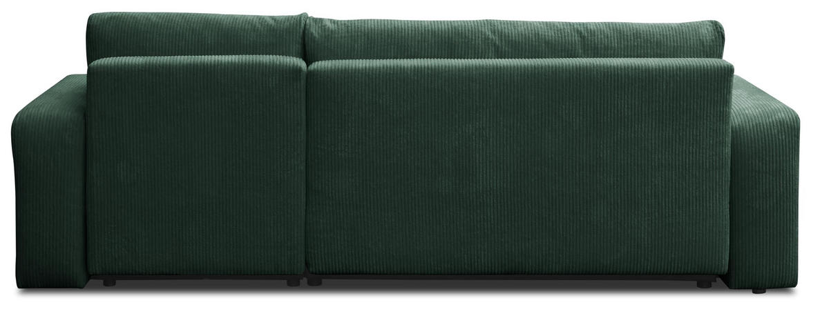 ECKSOFA LUNA mit Schlaffunktion und Bettkasten Cord-Stofff (Blau) - Blau, Textil (244/142cm) - VENASI MÖBEL