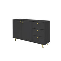 KOMMODE SEATTLE 140/86/41 cm in Schwarz - Schwarz, Holzwerkstoff (140/86/41cm) - Deine Möbel 24