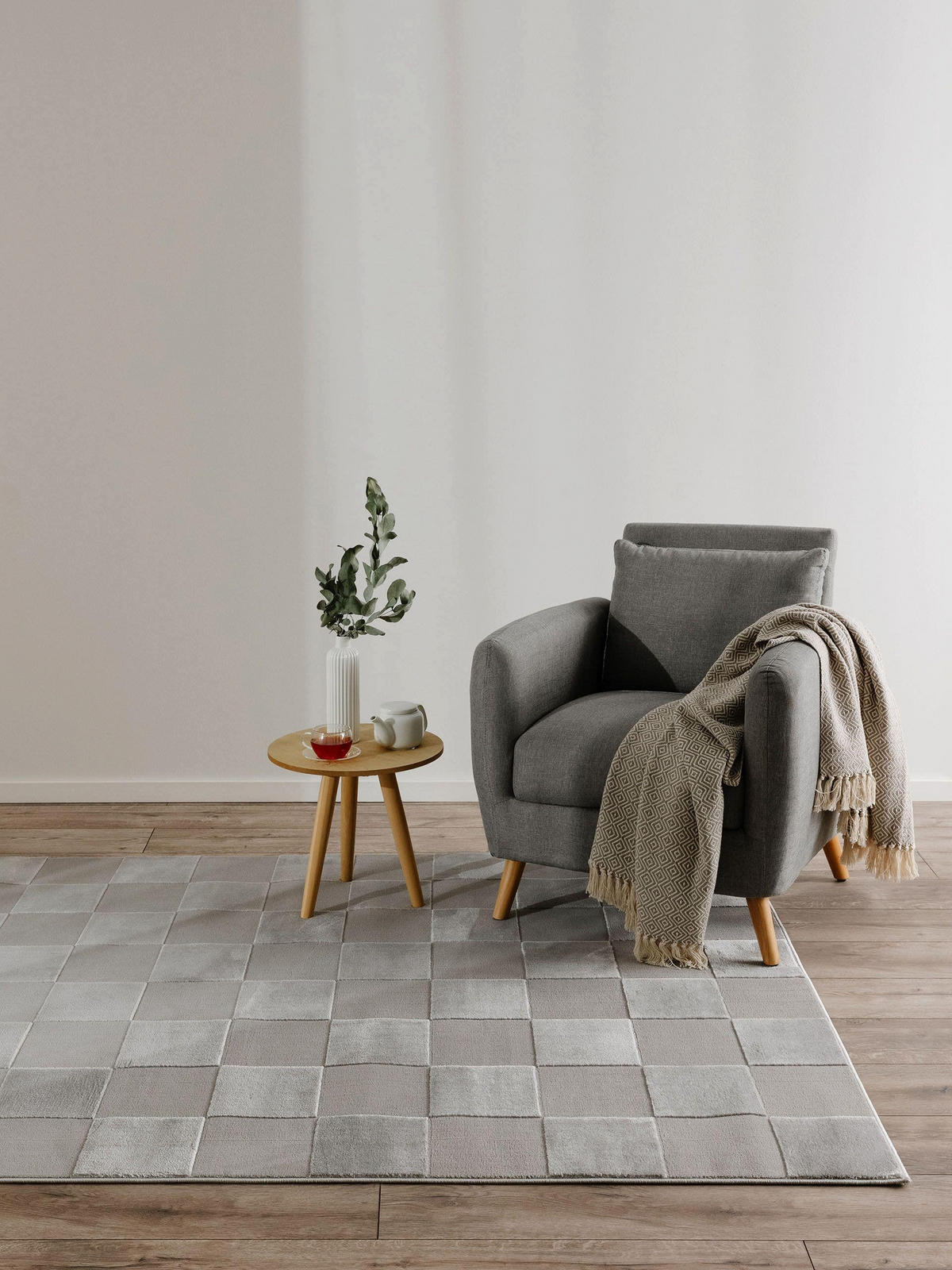 TEPPICH Claire Grau 240x340 cm - Grau, Kunststoff (240/340cm) - benuta