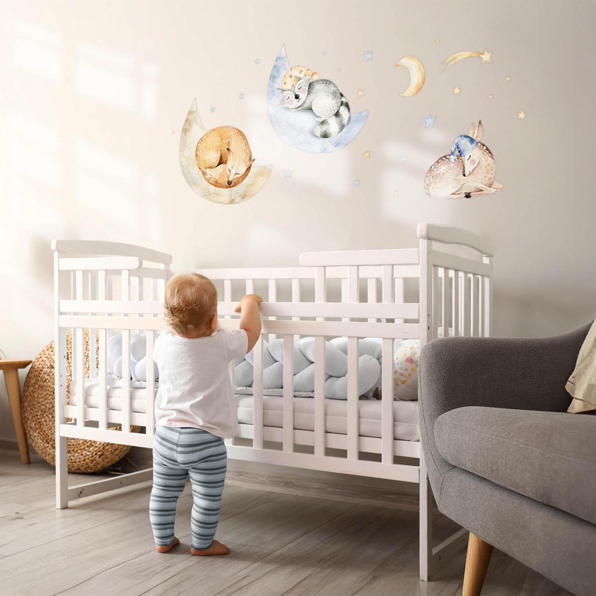 WANDAUFKLEBER 80x115cm - Schlafende Tiere - Multicolor, Kunststoff (80/115/0.1cm) - Wallfluent