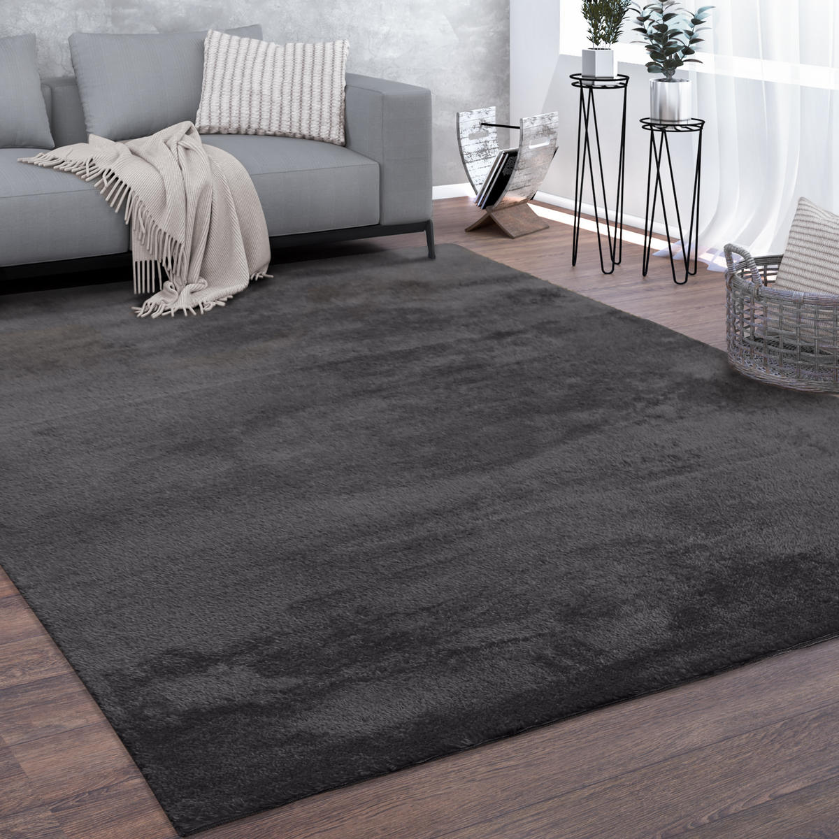 KURZFLORTEPPICH 80/150 cm Cadiz 630 - Anthrazit, Textil (80/150cm) - Paco Home