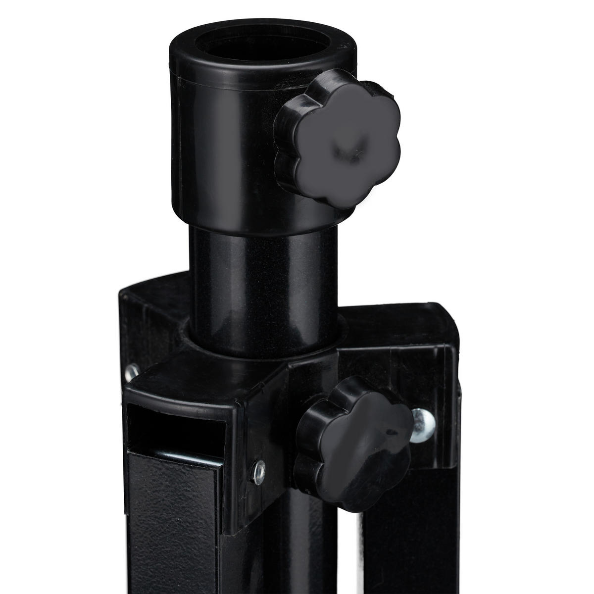 SONNENSCHIRMSTÄNDER - Schwarz, Kunststoff/Metall (76/76cm) - Relaxdays