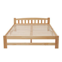 DOPPELBETT aus Kiefernholz 140x200 cm Natur mit Kopfteil und 15 Latten - Naturfarben, Holzwerkstoff (90/200cm) - IVMEU