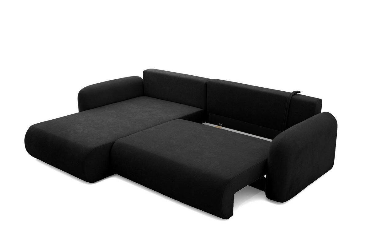 ECKSOFA NEST Universal mit Liegeflache 157x240 cm - Schwarz, Textil (280/187cm) - Muffo