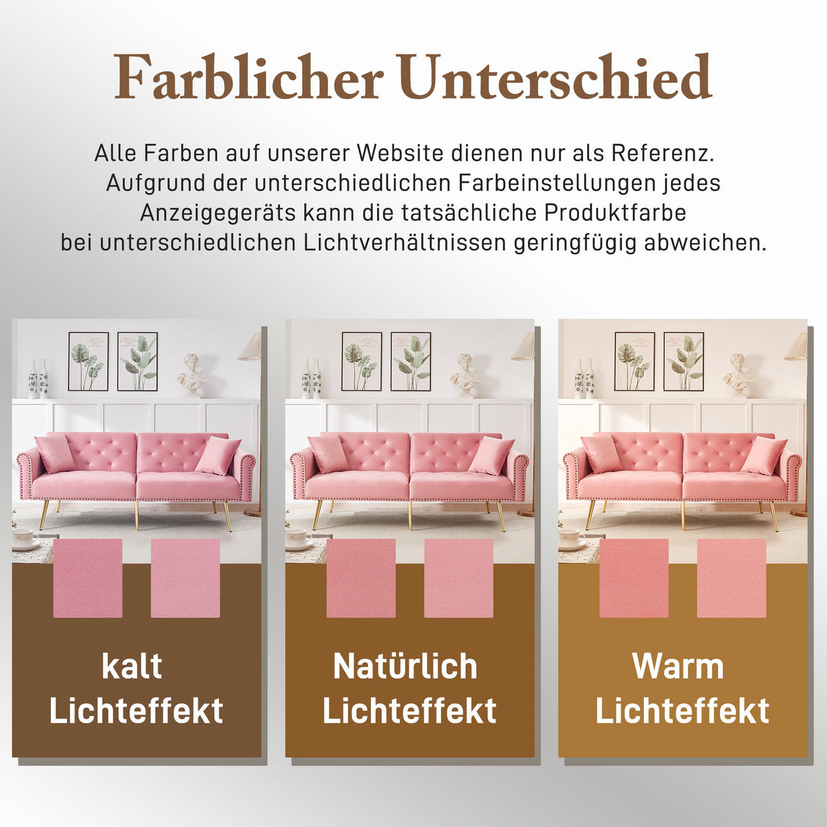 SCHLAFSOFA 2-Sitzer Samt mit 3-fach verstellbarer Doppel-Rückenlehne Rosa 173/75/70 cm - Rosa, Textil (70/173/75cm) - Redom