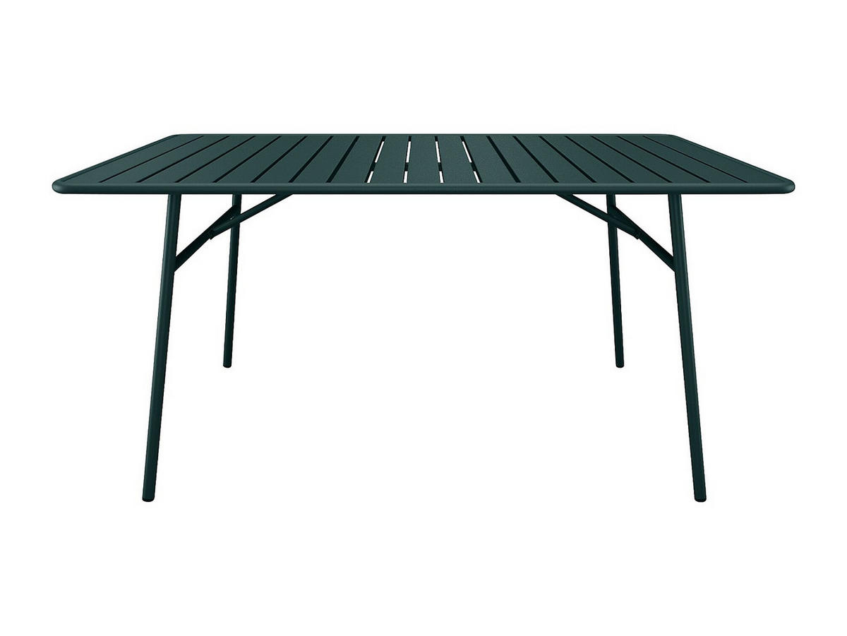 GARTENTISCH - 4 , 6 -Sitzer - Stahl - tannengrün - MIRMANDE - Grün, Metall (80/160/74.5cm) - Vente-Unique