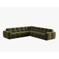 ECKSOFA Lisa aus Samt hellgrün 5 Sitzplätze - Hellgrün, Textil (310/310cm) - Micadoni
