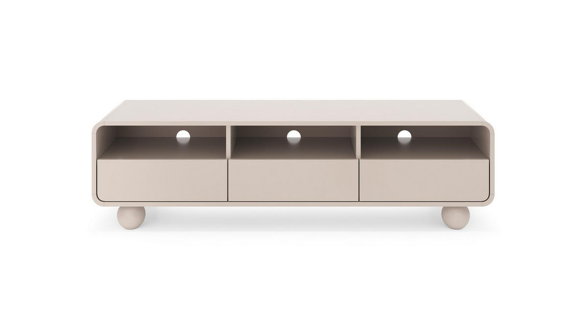TV Lowboard 160 cm Boheme, Kaschmir, 3 Schubladen - Kaschmir, Holz (160/44/39cm) - Emporius