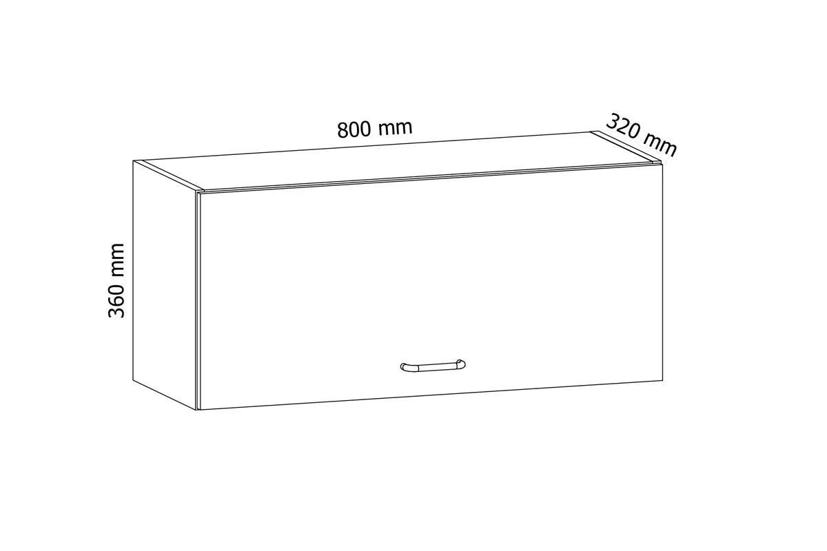 HÄNGESCHRANK – 80 cm – G80K – Velmora – Weiß / Weiß Hochglanz - Weiß Hochglanz, Holzwerkstoff (80/36/32cm) - ROYAL24_MARKT