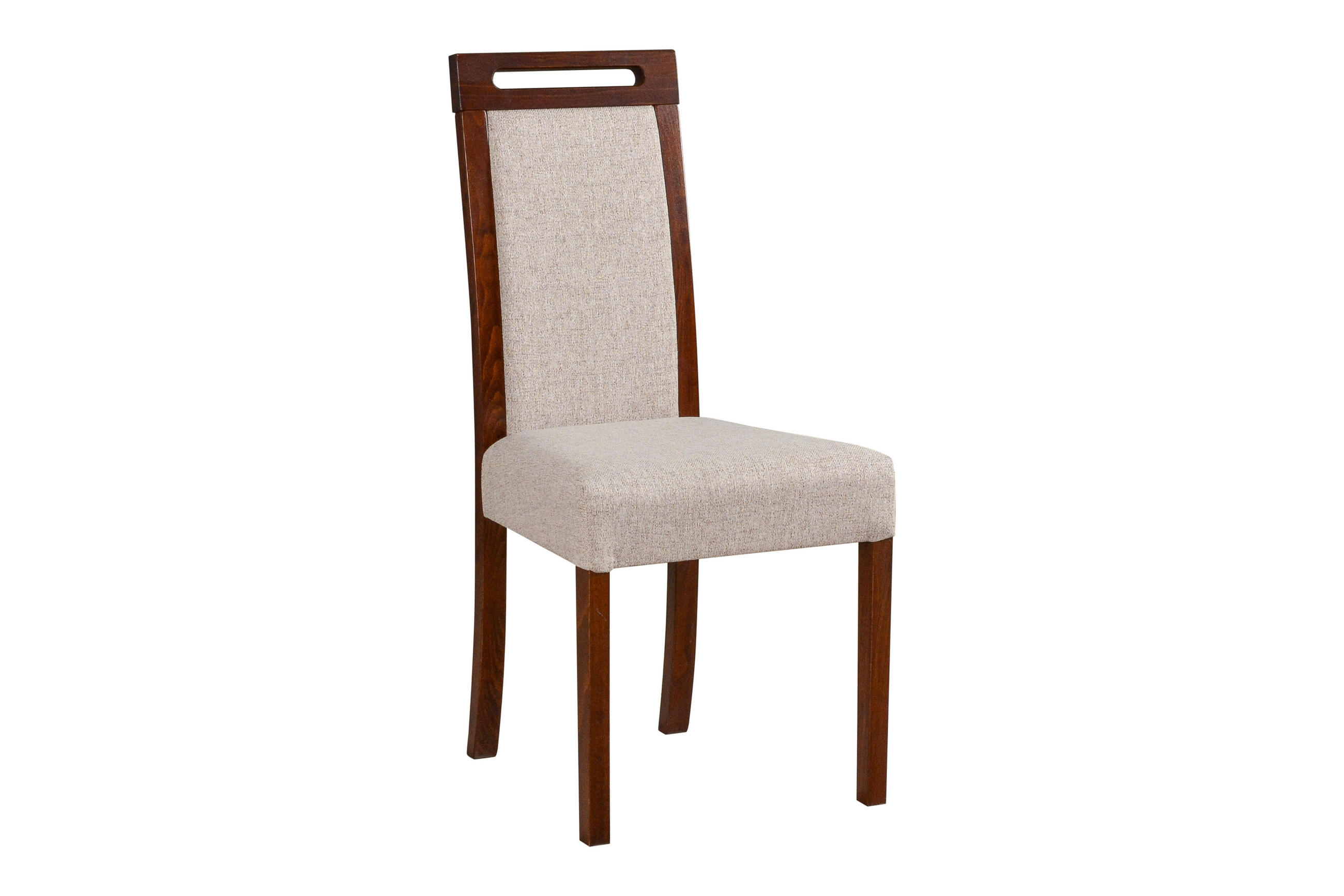 STUHL 2er Set ROMA 5 nussbaum - Champagner/Nussbaumfarben, Holz (43/96/40cm) - Leaf Design