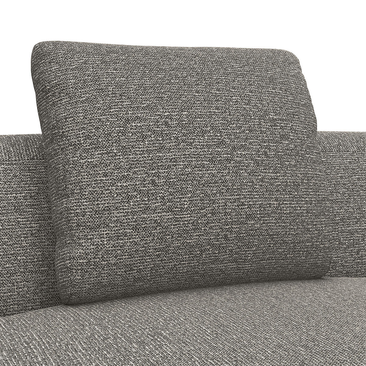 ECKSOFA mit Rundecke - Schwarz/Grau, Kunststoff/Textil (340/225cm) - home24