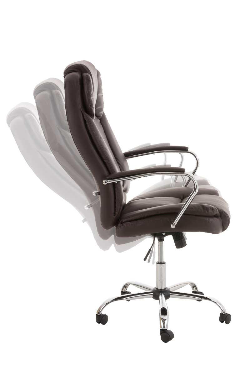 BÜROSTUHL JUBEL 115x62x70 Braun Kunstleder Metall - Braun, Leder/Metall (62/115/70cm) - DELUKE