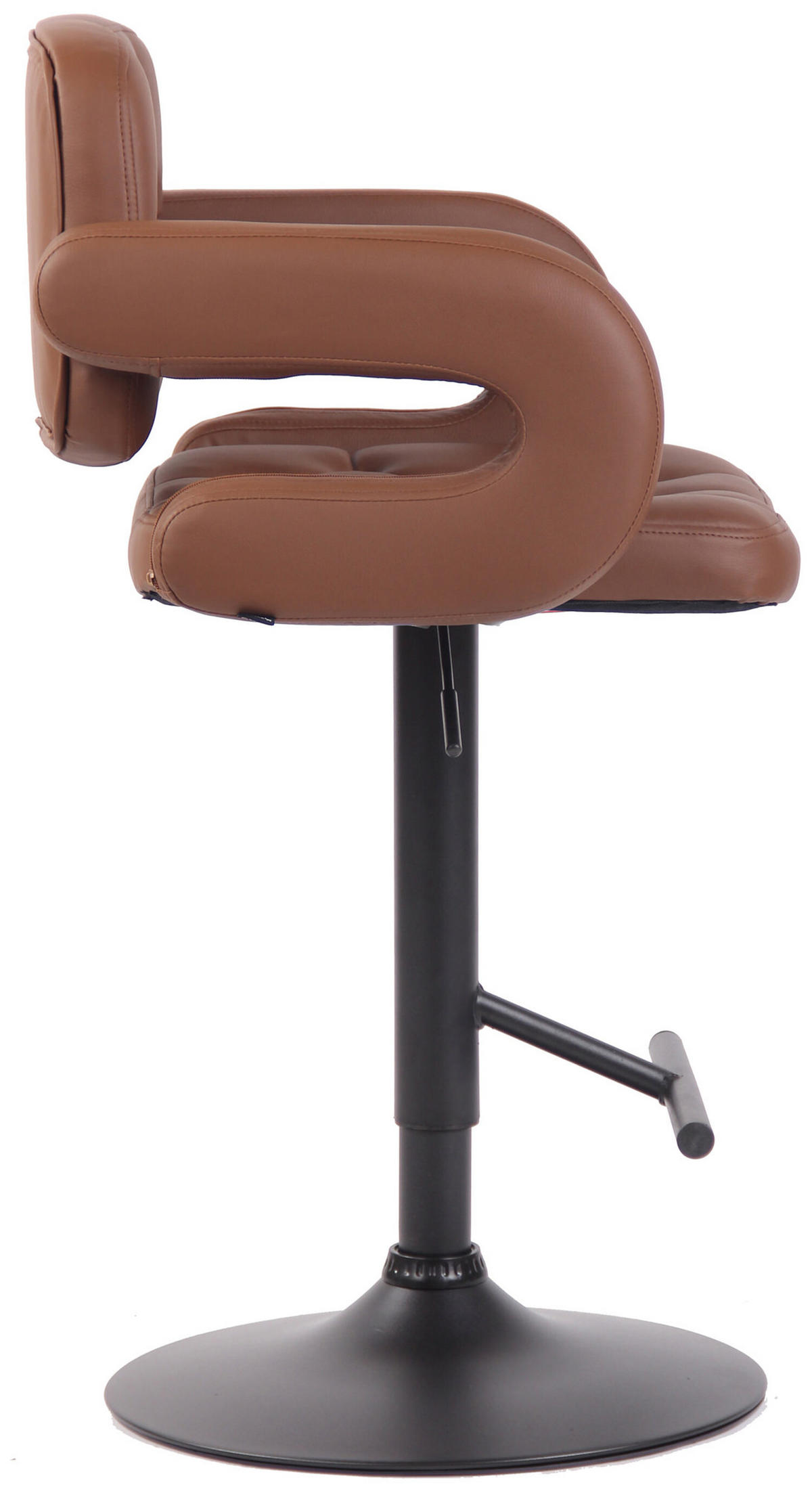 BARHOCKER Dubai, Gestell schwarz, Kunstleder Cognac - Cognac/Schwarz, Kunststoff/Textil (52/100/55cm) - TPFLiving