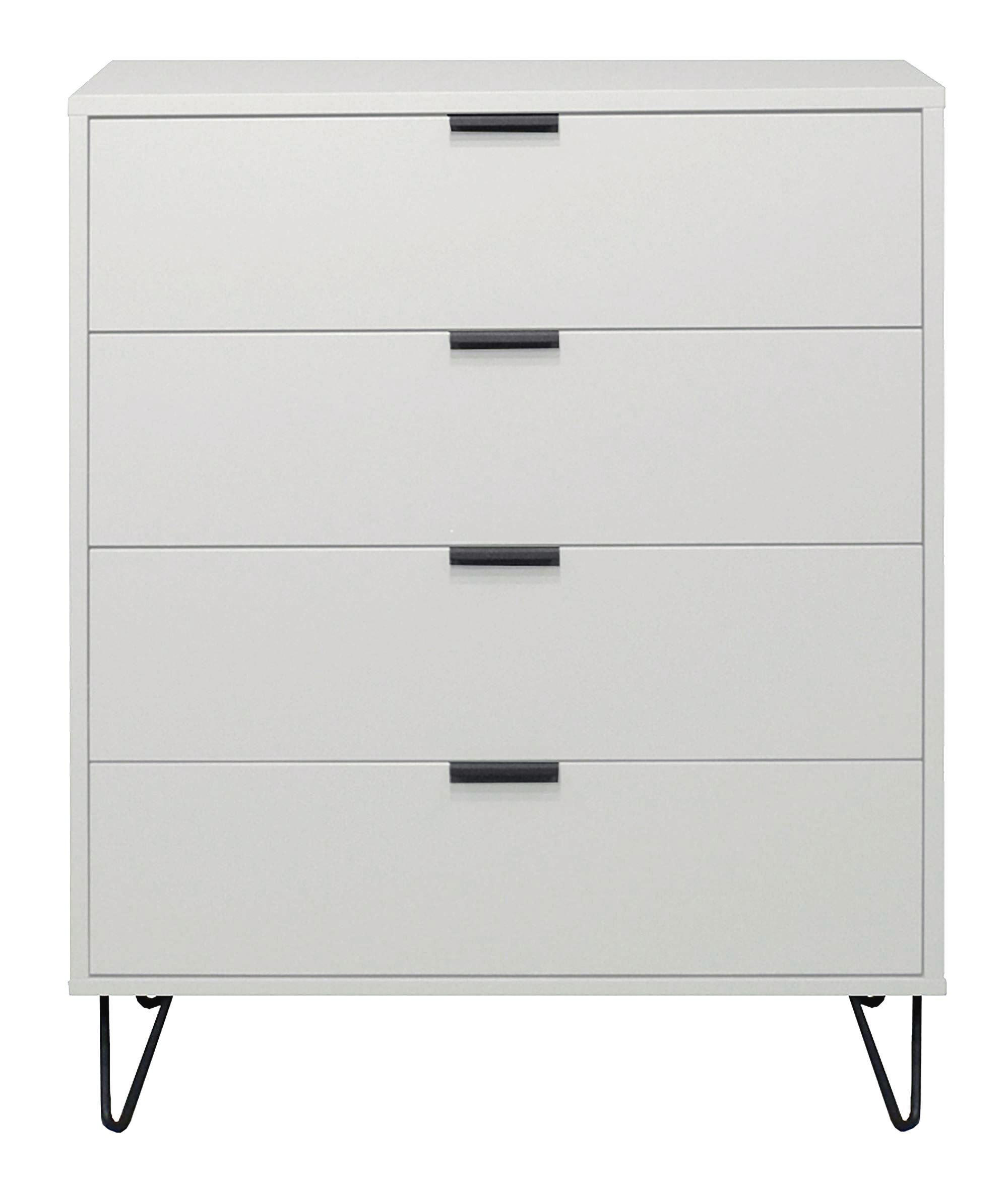 KOMMODE Erna 81x45x102 Kreidegrau matt Lack - Hellgrau, Holzwerkstoff (81/102/45cm) - 58aufmkessel