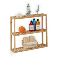 BADREGAL - Hellbraun, Holz (60/54/15cm) - Relaxdays