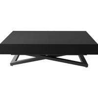 COUCHTISCH Cavetta U höhenverstellbar ausziehbar, Schwarz 120-200/80/27-76 cm - Schwarz, Holzwerkstoff/Metall (80/120/76cm) - WFL GROUP
