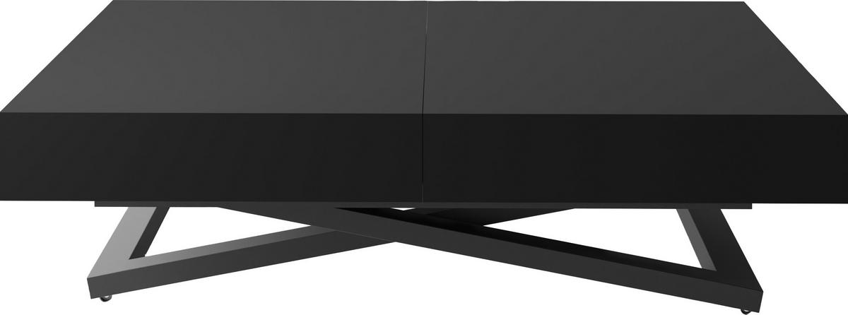 COUCHTISCH Cavetta U höhenverstellbar ausziehbar, Schwarz 120-200/80/27-76 cm - Schwarz, Holzwerkstoff/Metall (80/120/76cm) - WFL GROUP