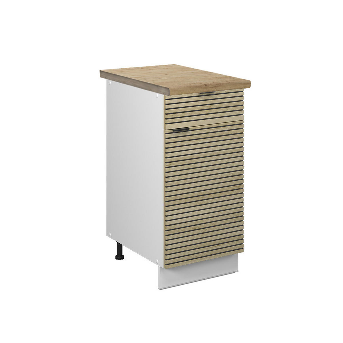 KÜCHENUNTERSCHRANK Fame-Line Eiche Paneel 40 cm , AP Eiche - Hellbraun/Eichefarben, Holzwerkstoff (40/82/60cm) - Vicco